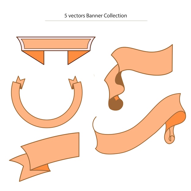 Vector banner or ribbon collection