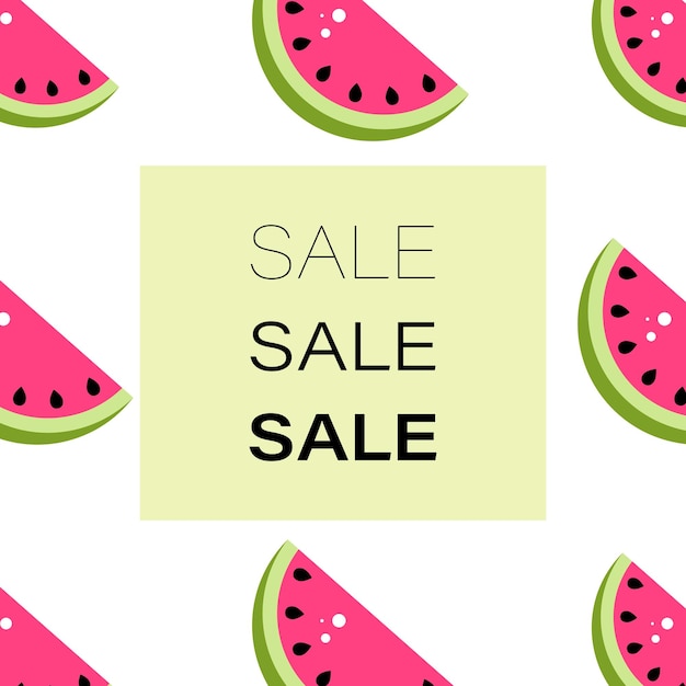 Vector banner for sale with watermelons