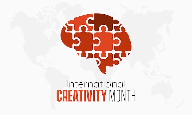 Vector banner template design concept of International Creativity Month observed on every January