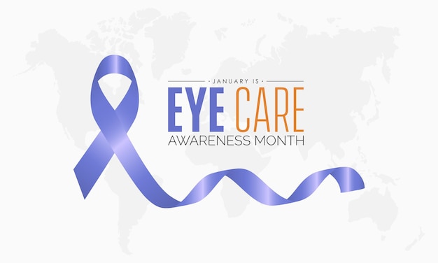 매년 1월에 관찰되는 National Eye Care Month의 벡터 배너 템플릿 디자인 컨셉