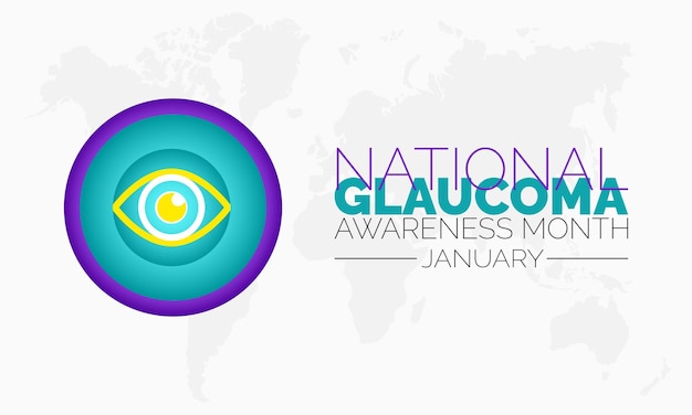 Vector banner template design concept of National Glaucoma Awareness Month observed on every January