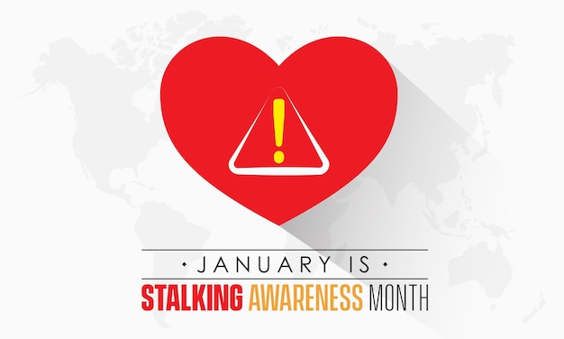 Vector banner template design concept of National Stalking Awareness Month observed on every January