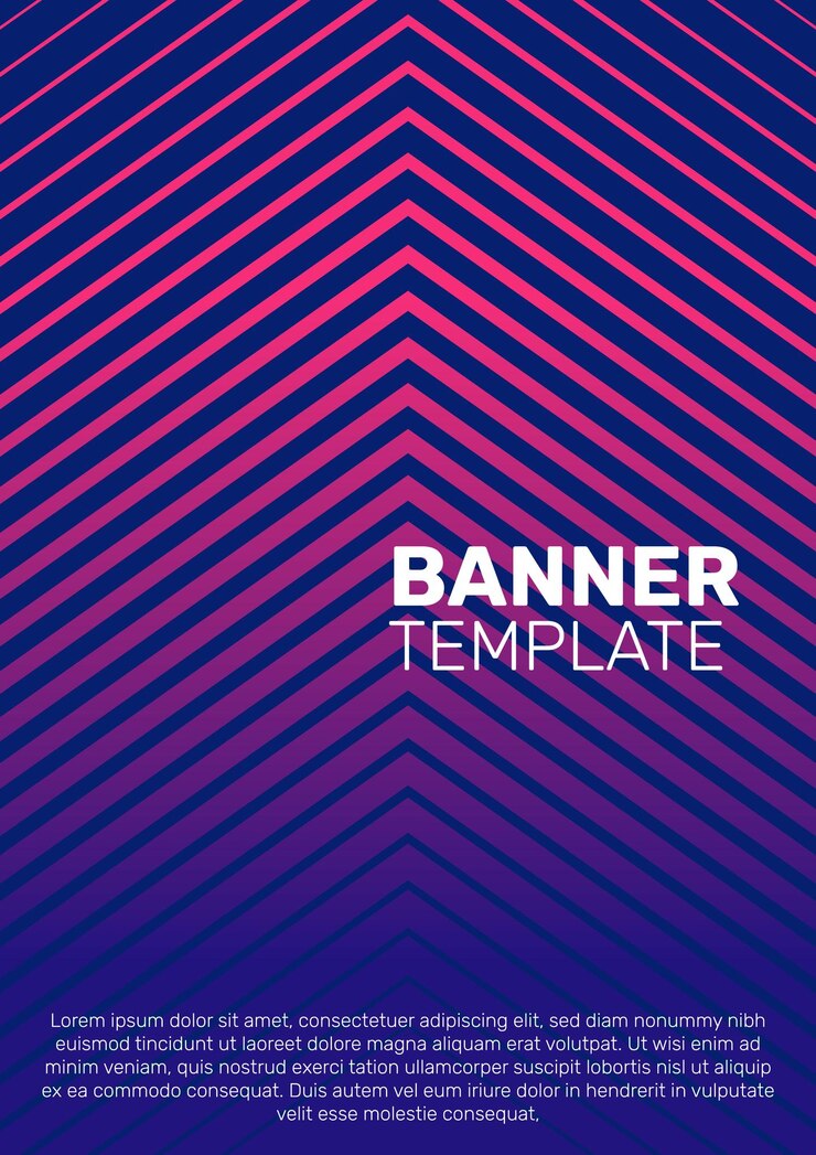Vector Banner Template Gradient Text Purple