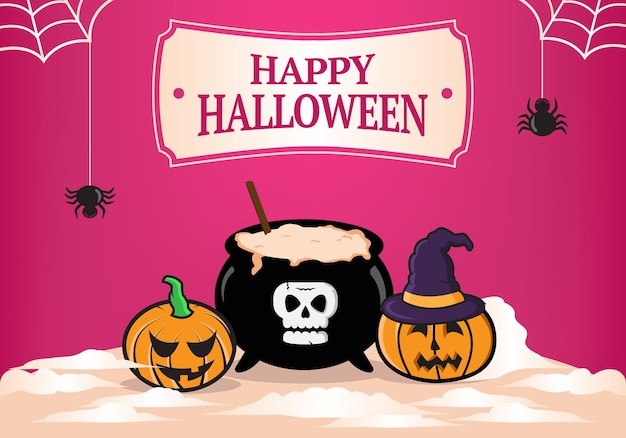 Modello di banner vettoriale per la celebrazione di halloween