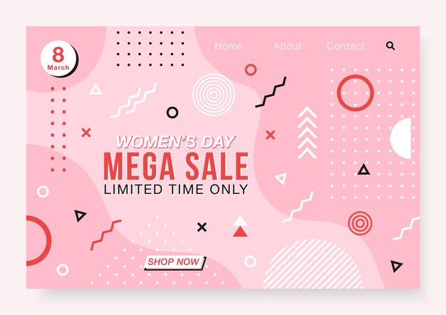 Vector vector banner with geometric forms lines and dots in trendy memphis style