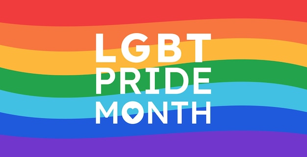 Векторный баннер с символикой ЛГБТК Плакат с радужным флагом ЛГБТ и сердцем Векторный фон День гордости
