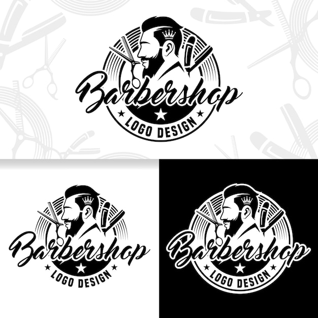 vector barbershop logo design template