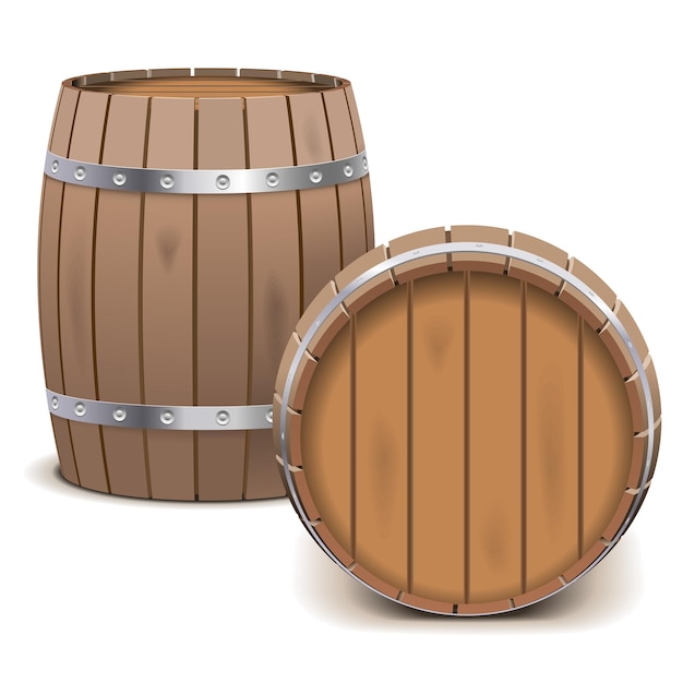 Vector vector barrels isolated on white background