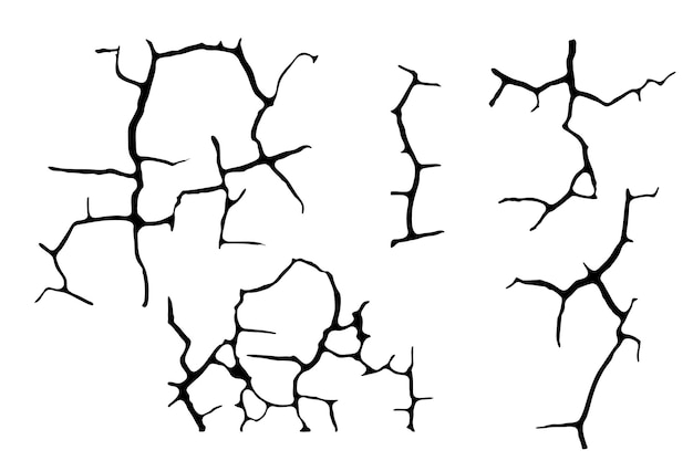 Vector barsteffect in vloer gebroken betonnen muur of grond