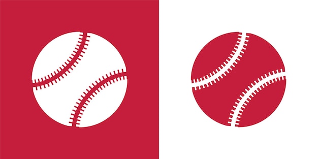 vector baseball ball in white with red stitching circle shape
