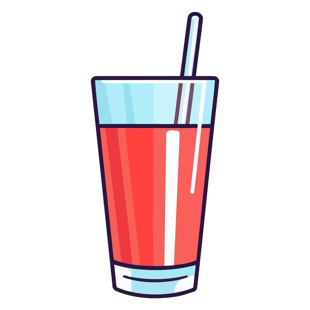 A vector based icon of a milk cocktail with cold dessert showcasing a detailed glass filled