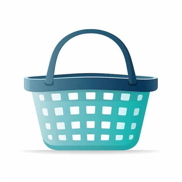 vector basket market illustration isolated object supermarket store business buy bag purc