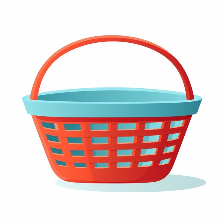 वेक्टर vector basket market illustration isolated object supermarket store business buy bag purc