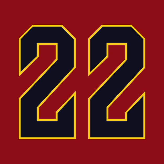 Vector vector basketball and baseball sport numbers 22 jersey number 22