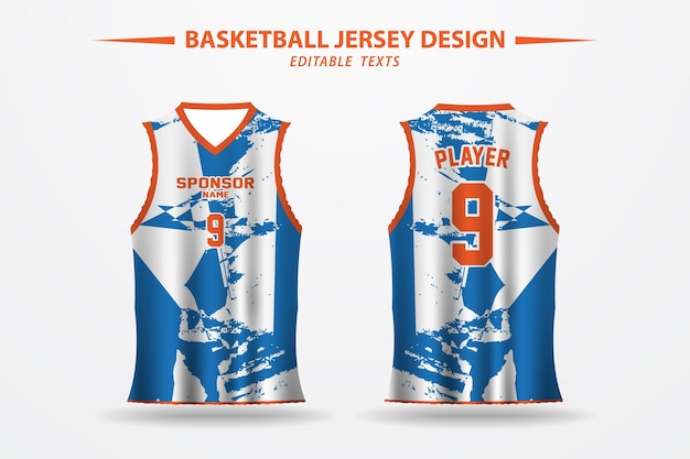 basketball jersey pattern design template. blue gradient abstract