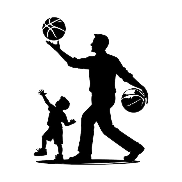 Vector basketbalspeler silhouet Vector basketbalelementen