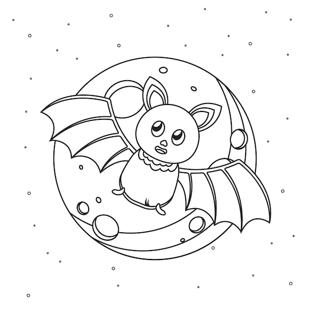 Vector vector bat coloring voor kinderen