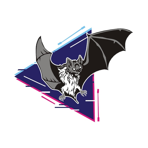 Vector bat open wings flying concept elements logo