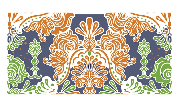 vector batik pattern floral logo vintage