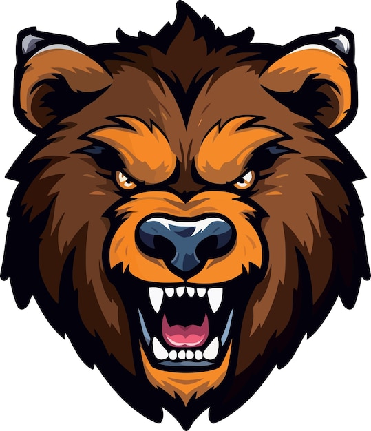 Vector bear esport mascot design illustration