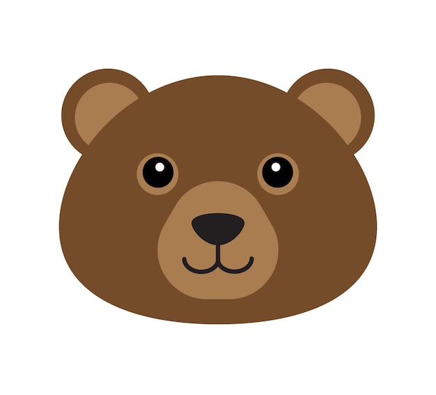 Vector bear face in flat style