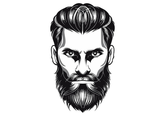 Vector vector beard legends logo design edition