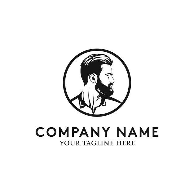 Vector vector beard man logo design