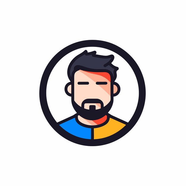 Vector vector of a bearded man in a circular icon