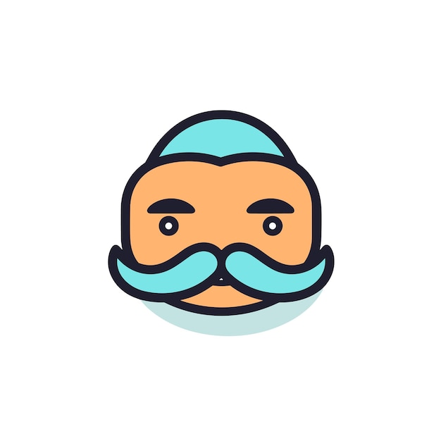 Vector of a bearded man with a mustache in a stylish flat