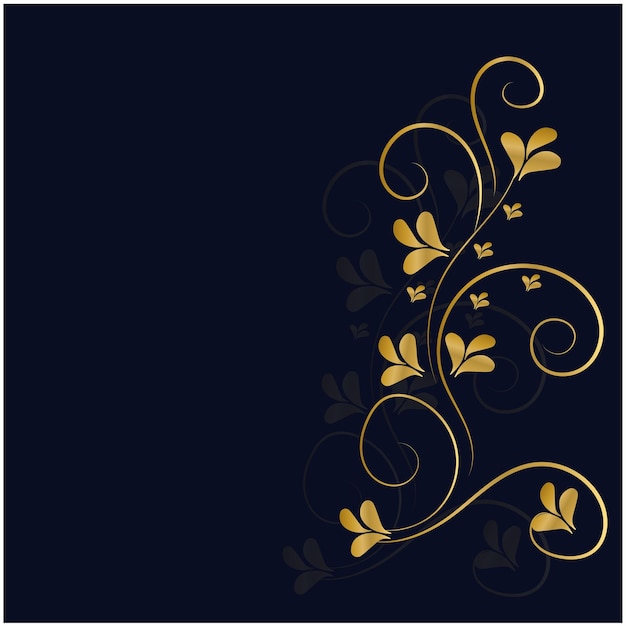 vector beautiful circular golden floral frame design