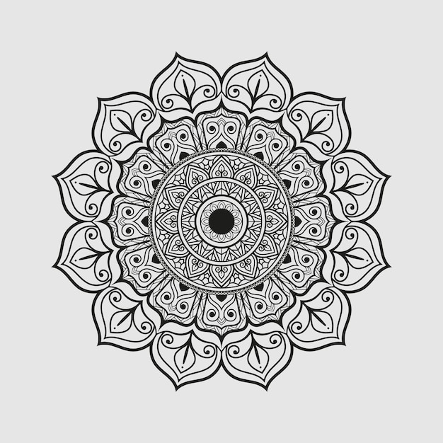 Vettore bellissimo disegno mandala floreale, un elemento decorativo ornamentale creativo a forma di cerchio.