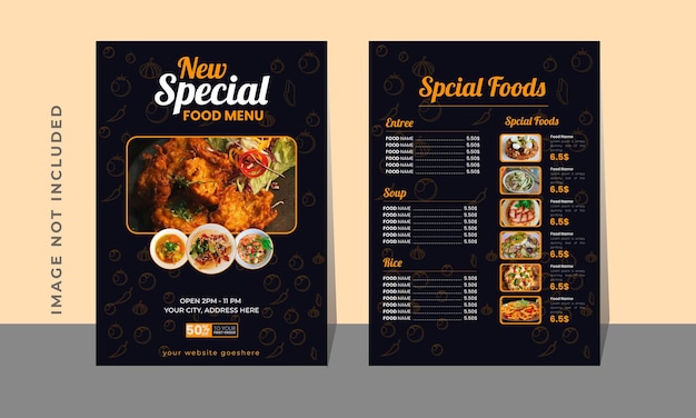Vector beautiful food menu design template