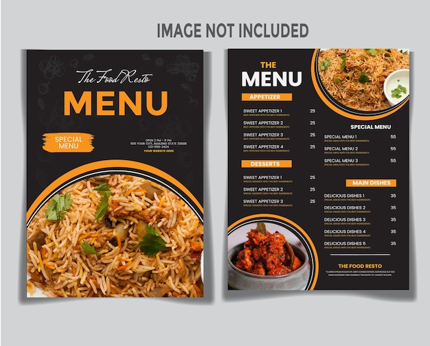 Vector vector beautiful food menu design template