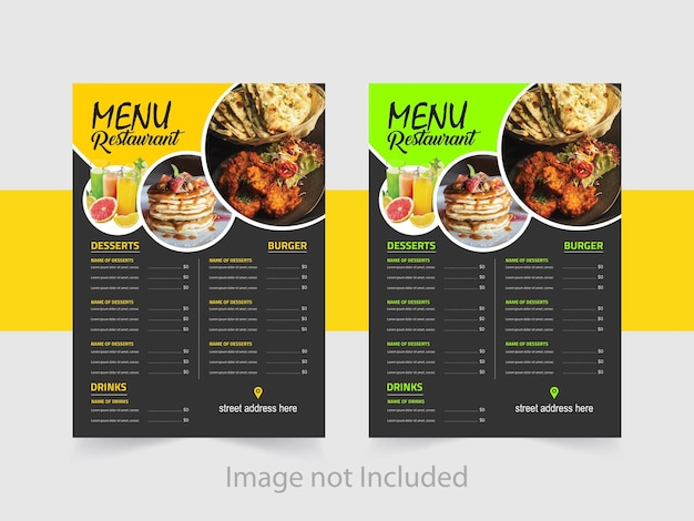 vector beautiful food menu design template