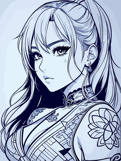 vector beautiful girl sketch artwork