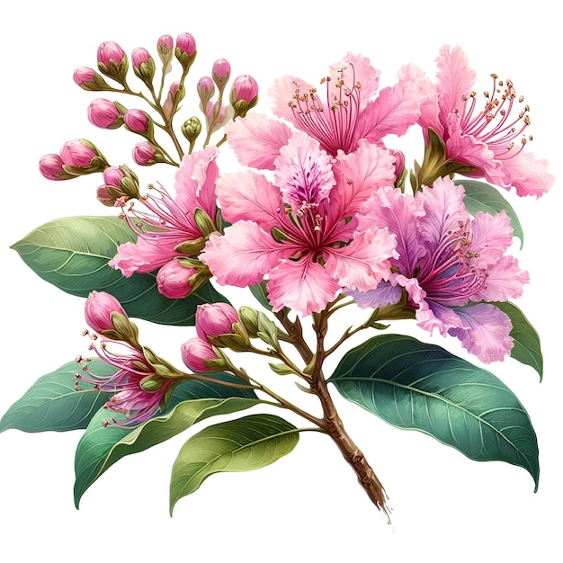 Вектор красивые цветы lagerstroemia speciosa