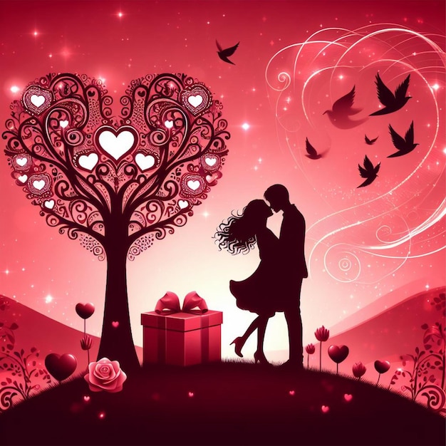 Vettore bellissimo giorno di san valentino saluto con i cuori d'amore