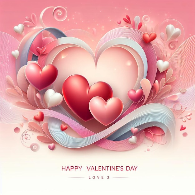 Vector beautiful valentines day greeting with love hearts