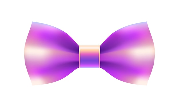 Vector beautiful violet bow isolated on the white