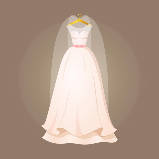 Vector beautiful wedding dress design