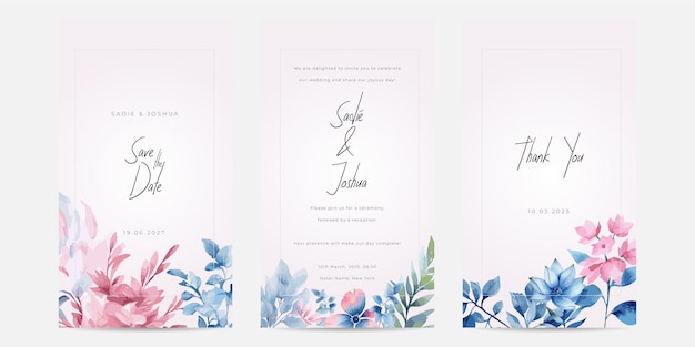 Vector beautiful wedding invitation card with floral wreath