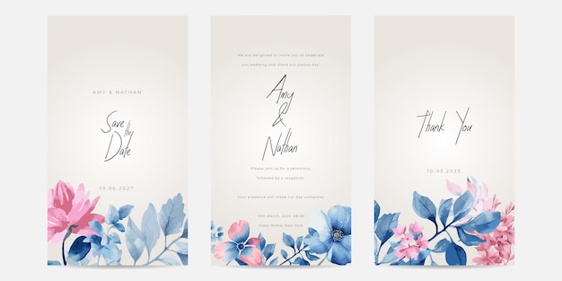 Vector beautiful wedding invitation card with floral wreath