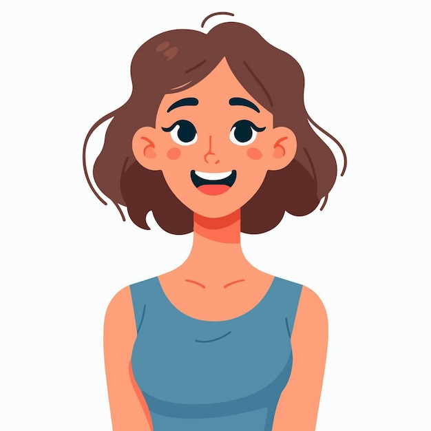 Vector beautiful woman with shocked expression surprised smile