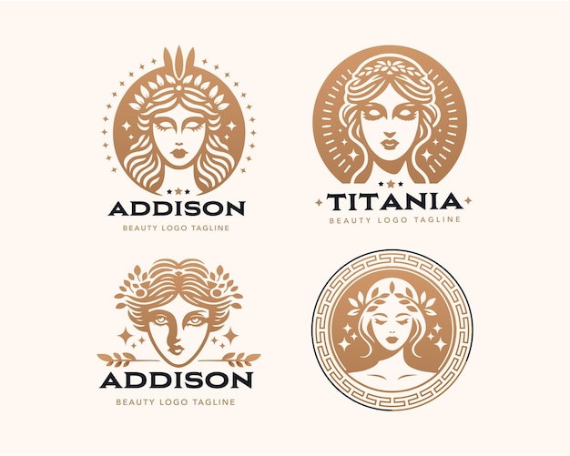 Vector vector beauty elegant woman salon logo design for company