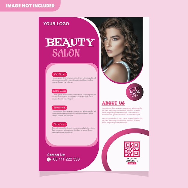 Vector vector beauty flyer template design with modern inspiration