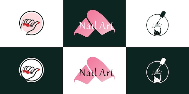 Vector beauty nail logo design vettoriale con un concetto unico