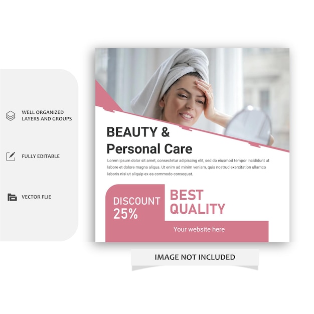 vector beauty salon squared flyer template