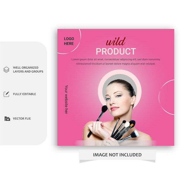 vector beauty salon squared flyer template