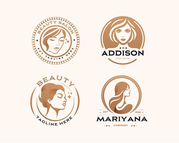 Vector vector beauty woman salon logo design for company