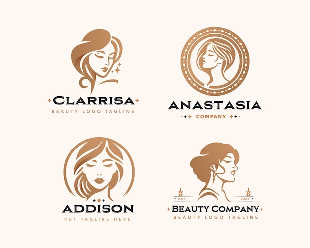 Vector vector beauty woman salon logo design for company